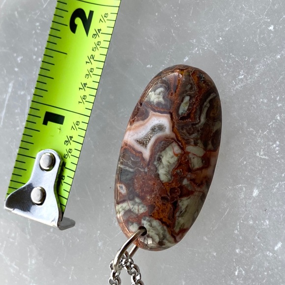 Double layer necklace lava rock red leopard jasper - Picture 4 of 11